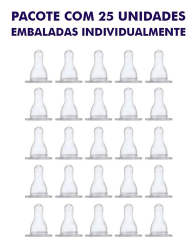 Imagem 5 de 7 de Bico De Mamadeira 100% Silicone 25 Unidades Atacado Revenda