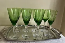 Comprar 8 Copas Cristalería San Carlos Color Verde Jade.juegocomplet