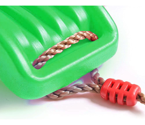 Asiento De Columpio Plástico Verde Para Niños Con Cuerda Aju