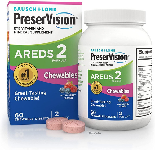Preservision Areds2 Eye Bausch & Lomb - 60 cápsulas masticables con sabor a frutos rojos