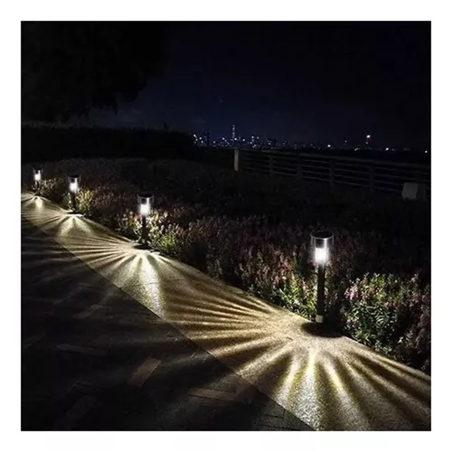 30 luces LED solares para exteriores, paquete de 6 unidades, color blanco  cálido, luces solares brillantes de acero inoxidable para terraza, luces