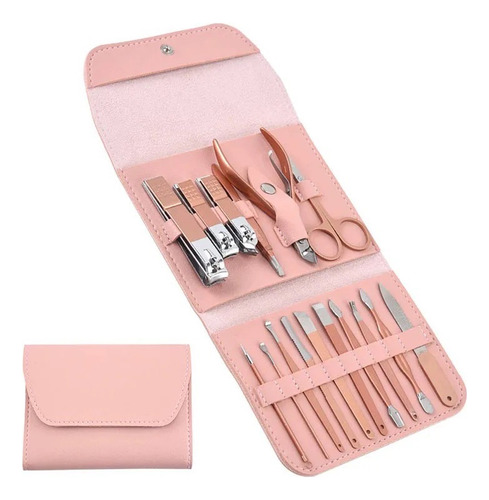 Set Manicure Pedicure Cuidado Facial 16 Piezas+estuche