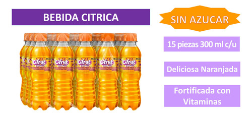 Bebida Cifrut Citrus 15 Pz De 300 Ml C/u Cítricos Sin Azúcar