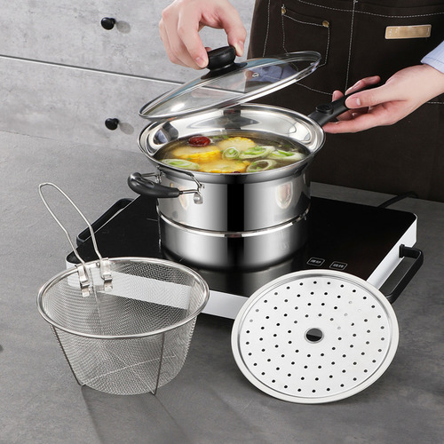 Cacerola Multiusos De Acero Inoxidable Para Freír En Acero I