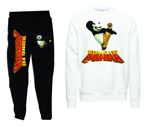 Conjuntos Sudadera+buzo Kung Fu Panda Cr Ls Niños Y Adultos