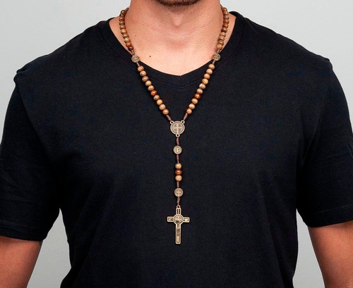 Kit Colar + Pulseira São Bento Cruz E Medalha Frete Grátis