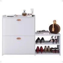 Comprar Estante Sapateira Porta Sapatos Organizador Multiuso Milano Acabamento Brilhante Cor Branco