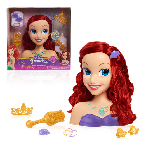 Disney Princess Just Play - Cabeza De Peinado Ariel, Pelo R.