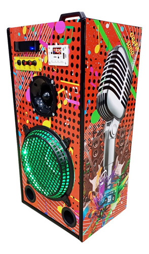Maquina Karaoke Caixinha 6 X 1 Com Hdmi E 2 Microf Vermelha Cor Vermelho 220v