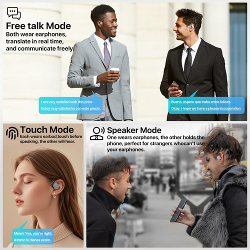 Translation Earbuds Merryking M111 144 Languages Black