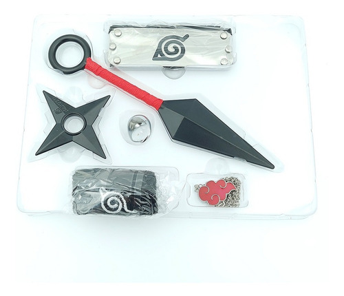 Set Accesorios Naruto Banda Anillo Collar Kunai Shuriken