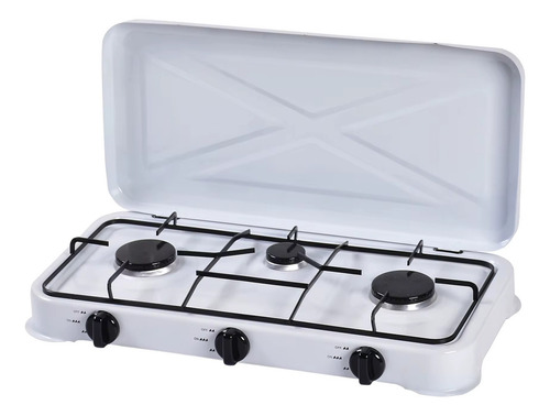 Cocina Camping A Gas Portatil Encimera 3 Platos Regulador Camping Encendido Electrico