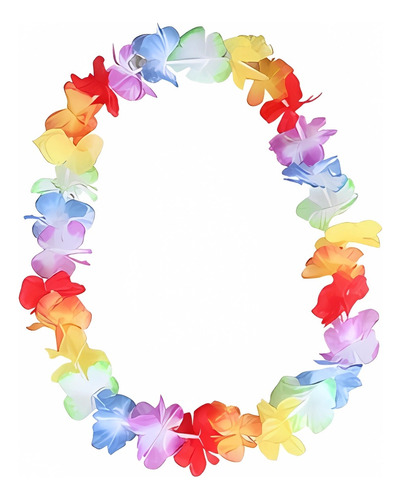 12 Collar Hawaiano Multicolor Flores Cotillón Fiestas