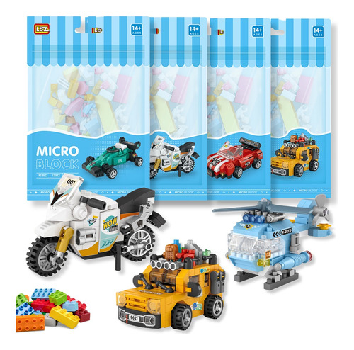 Bloques P/armar Mini Figuras De Coleccion Automoviles Moto Cantidad De Piezas 120 Versión Del Personaje 8