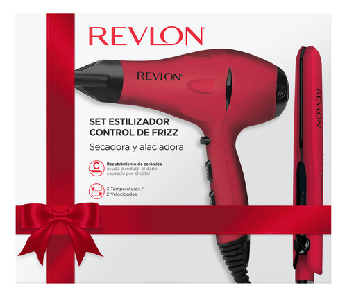 Combo Secador De Pelo + Planchita Revlon Frizz Control