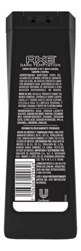 Jabón Líquido Corporal Axe Dark Temptation 400ml