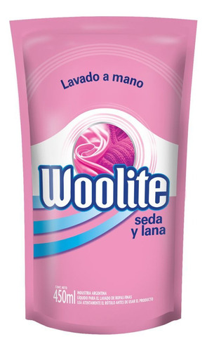 Jabón líquido Woolite Lavado a Mano Seda y Lana sí repuesto 450 ml