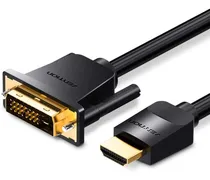 Comprar Cable Adaptador DVI A HDMI Vention - DVI 24+1 Macho A HDMI Macho - Bidireccional - 3 Metro - Ultra HD 4K 60Hz - PVC Negro - Blindado - Premium - Para PC \u002F Notebook \u002F TV \u002F Proyector \u002F Monitor - ABFBI