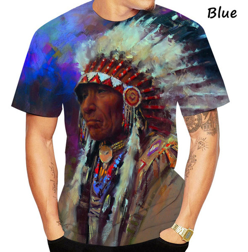 Camisa Sketch Indian Chief, Nativa Americana