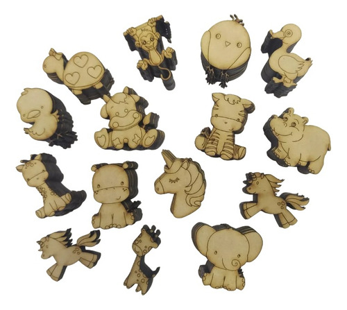 20 Jirafas Fibrofacil Mdf Animales 10cm Souvenirs Pintar 