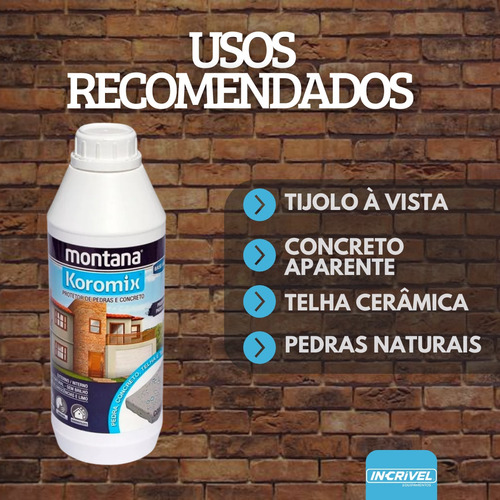 Koromix Hidrorrepelente Baixo Odor Para Pedra E Concreto 1l