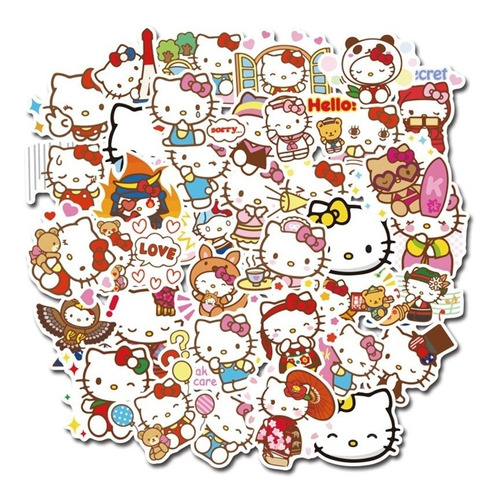 Pack 50 Stickers Pegatinas Hellokitty Diseños Surtidos