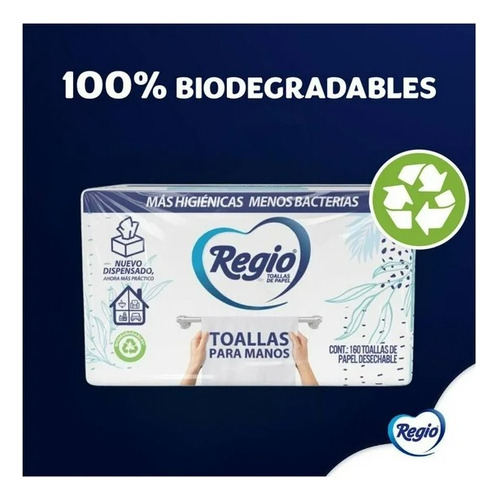 Toallas Desechables Regio Para Manos 160 Hojas
