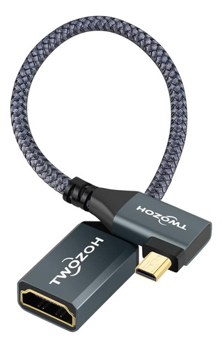 Cable Adaptador De Micro Hdmi A Hdmi Acodado A La Izquier...