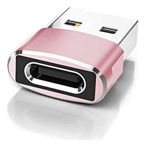 4 Convertidor Rápido De Enchufe Adaptador Tipo.1 A Usb Rosa