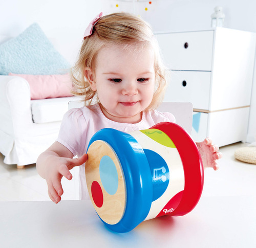 Brinquedo De Instrumento Musical Hape Baby Drum Colorido Rol