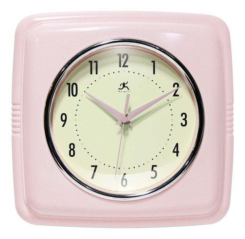 Infinity Instruments - Reloj De Pared Cuadrado Silencioso Re