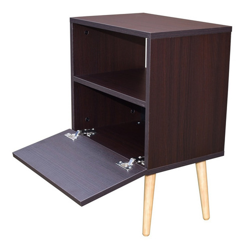 Buro Monaco Mesita De Noche Hogare Mesa Lateral Color Chocolate