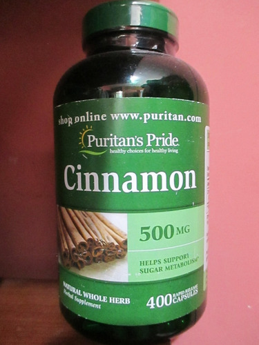 Canela Cinnamon 500mg Marca Puritas Pride 400 Unidades