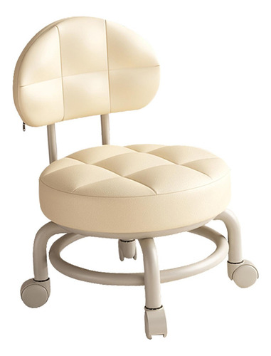 Silla Con Asiento De Ruedas Taburete De Pedicura Beige