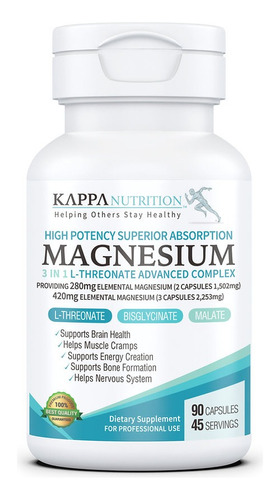 Magnesium Threonato Kappa X 90 - Unidad a $2200