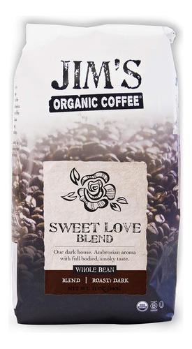 Jims Organic Coffee Sweet Love Blend - Grano Entero, Tostad.