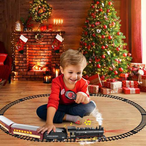 Hot Bee Tren Rc Navidad Luz Vapor Sonido Para Niños 3-8+