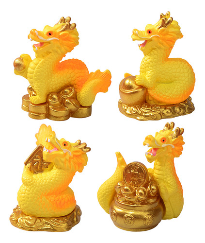 Juego De 4 Figuras De Dragones En Miniatura, Adorno De Micro