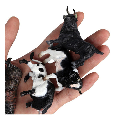 Para 12 Piezas De Juguete De Vaca De Ganado De Toro Simulado