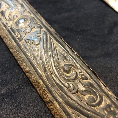 Antiguo Cuchillo Kris Malayo 1870 Madera Y Hierro A325 (Usado)