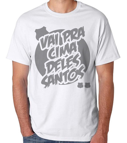 Imagem 2 de 4 de Camiseta Do Santos Fc - Família Santista Vai Pra Cima Deles