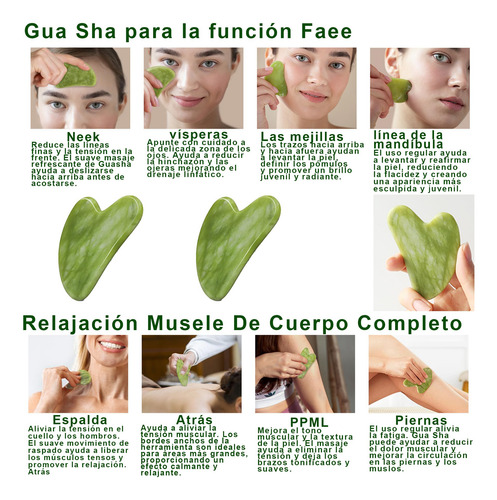 4pcs Masajeador De Jade,rodillo Masajeador Facial De Jade Y