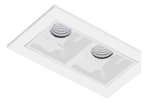 Spot Duplo Embutido Modelo Picco 4w 4000k - Recuado Branco 110V/220V