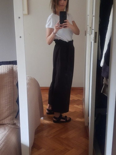 Pantalón Zara Negro Paper Bag Talle Xs Impecable