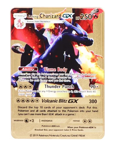 Carta Pokemon Metalica Shining Charizard Gx Exclusiva