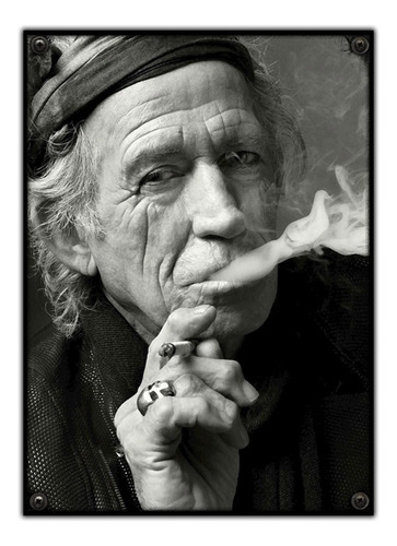 #980 - Cuadro Decorativo - Keith Richards Rolling No Chapa