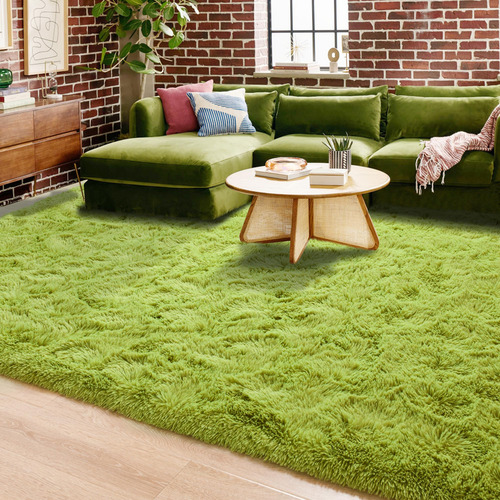 Alfombra Iseau Fluffy Green Shaggy De 150 Cm X 240 Cm Para H