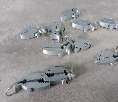Juguete Piraña X12 Uds | Tiburón Llavero Souvenir Infantil Gris