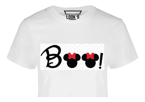 Playera Crop Top Minnie Y Mickey Edición Halloween