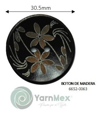 Botón De Madera | 6652-0063 - 10pzas